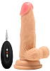 Телесный вибратор-реалистик Shots Media BV Vibrating Realistic Cock 6 With Scrotum REA001SKN (15 см)