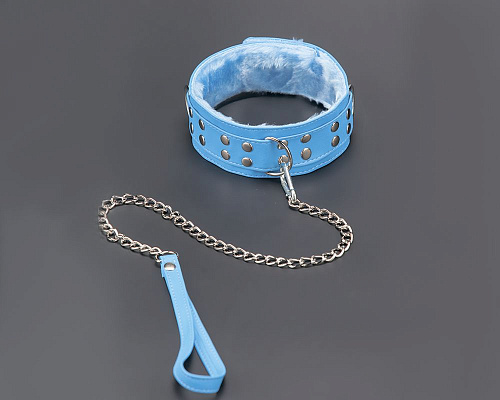 Голубой ошейник с поводком Sitabella 5024-5