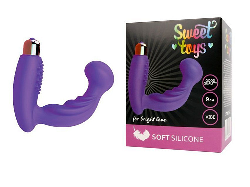 Фиолетовый вибромассажёр простаты с круглым кончиком Bior toys ST-40138-5