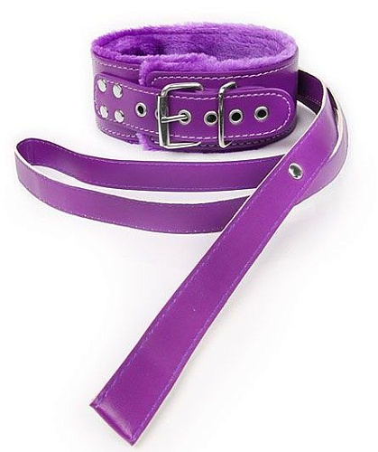 Фиолетовый ошейник на поводке с ручкой-петлей Bior toys NTB-80554