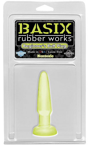 Светящаяся в темноте зелёная анальная пробка Pipedream Beginners Butt Plug PD4267-32 (10,9 см)
