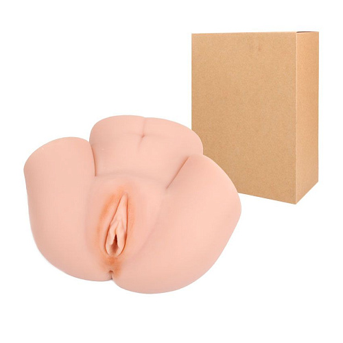 Телесный реалистичный мастурбатор-полуторс с двумя функциональными отверстиями SHEQU SQ-50078