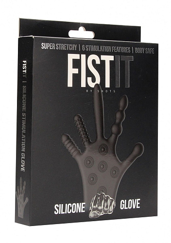 Чёрная стимулирующая перчатка Shots Media BV Stimulation Glove FST011BLK