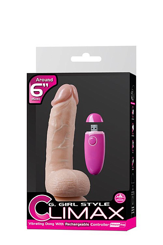 Перезаряжаемый вибратор телесного цвета NMC G-GIRL 6INCH PVC RECHARGEABLE VIBRATOR 111730 (15,2 см)