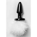 Чёрная пробка с белым хвостиком 4sexdreaM White Bunny 47001 (11 см)