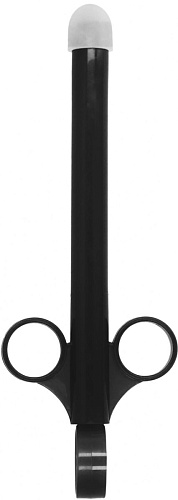 Чёрный шприц для введения лубриканта Shots Media BV Lube Shooter FST009BLK