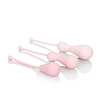 Розовый набор из 3 вагинальных кегель-массажёров разного размера California Exotic Novelties Weighted Silicone Kegel Training Kit SE-4807-05-3