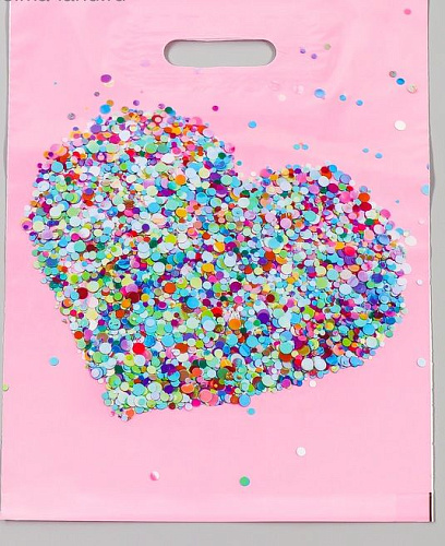 Полиэтиленовый пакет Сима-Ленд «Сердечки» 4668347 (31×40 см)