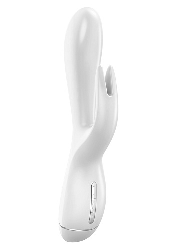 Белый вибратор с клиторальными ушками OVO K3 WHITE (20 см)