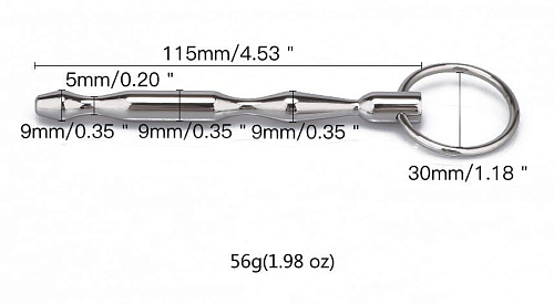 Металлический уретральный стимулятор с кольцом Bior toys NTU-80417