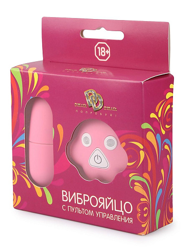 Розовое виброяйцо на шнурке с пультом управления Сумерки богов 400-07 BX DD