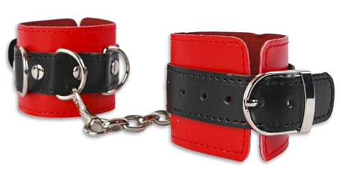 Красно-черные фиксаторы с глянцевой поверхностью Пикантные штучки DP140