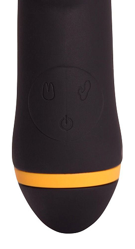 Чёрный вибратор с клиторальным отростком Pornhub Turbo Rabbit 94589 (22,2 см)