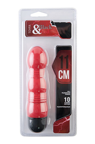 Красный мини-вибратор с 10 режимами вибрации ToyFa 901333-9 (11,4 см)