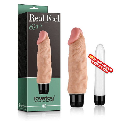 Водонепроницаемый вибратор телесного цвета Lovetoy Real Feel Realistic LV1006 (17 см)