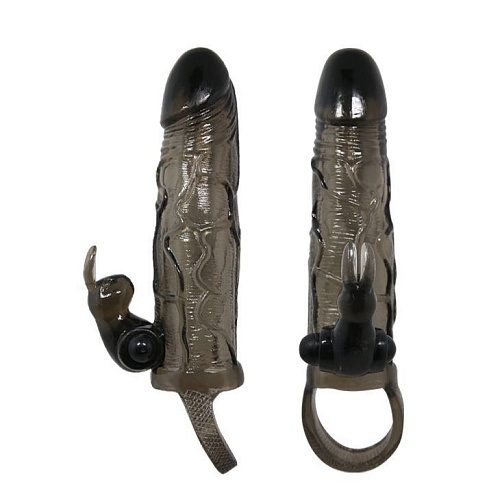 Насадка на член чёрного цвета с вибрацией Bior toys Sex Expert Your New Form SEM-55117