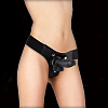 Страпон с кожаными трусиками с чёрного цвета Shots Media BV OU153BLK (13 см)