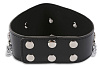 Чёрный широкий ошейник с серебристыми цепочками Пикантные штучки DP067