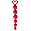 Бордовая анальная цепочка Le Frivole Heart Ray 05513 (17,5 см)