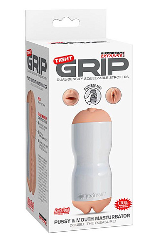 Мастурбатор вагина-ротик в белом цвете Pipedream Extreme Toyz Tight Grip Pussy  MouthRD281-19