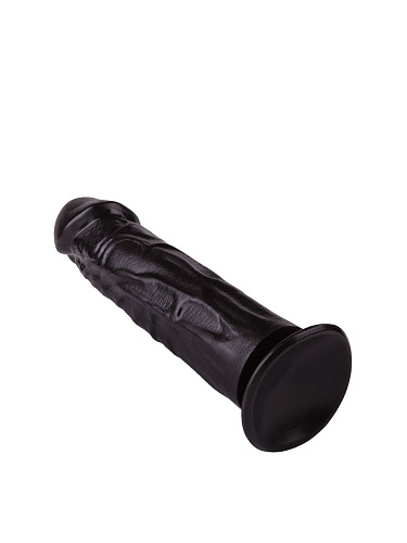 Упругий чёрный фаллоимитатор на подошве-присоске LOVETOY (А-Полимер) 407400 (18,8 см)