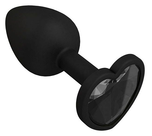 Чёрная силиконовая пробка с чёрным кристаллом Сумерки богов 508-09 BLACK-DD (7,3 см)