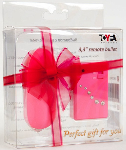 Розовое виброяйцо с пультом ДУ ToyFa 881039-3 (8 см)