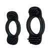 Набор из 2 эрекционных чёрных колец с щеточками для наружной стимуляции Baile BI-210171