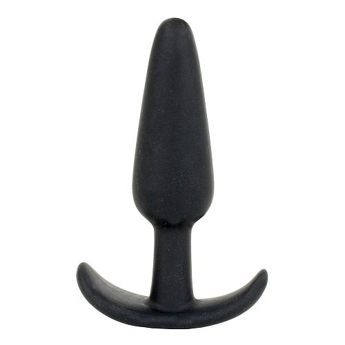 Чёрная анальная пробка для ношения Doc Johnson Mood Naughty 3 Silicone 1470-01-BX (7,6 см)