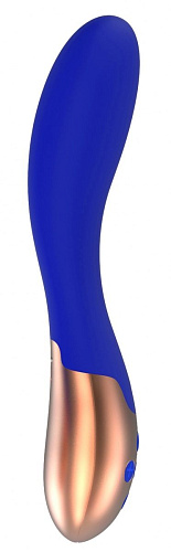 Синий вибратор с функцией нагрева Shots Media BV Posh ELE001BLU (20 см)
