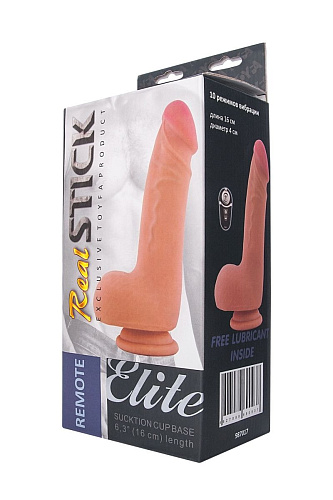 Вибратор с пультом ДУ и 10 режимами вибрации телесного цвета ToyFa 987017 (16 см)