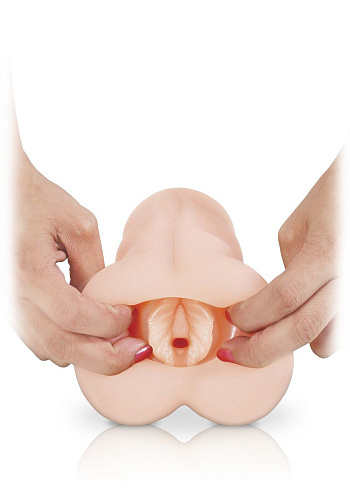 Спрятанная в щёлочке вагина телесного цвета Pipedream PEEK-A-BOO PUSSY RD278