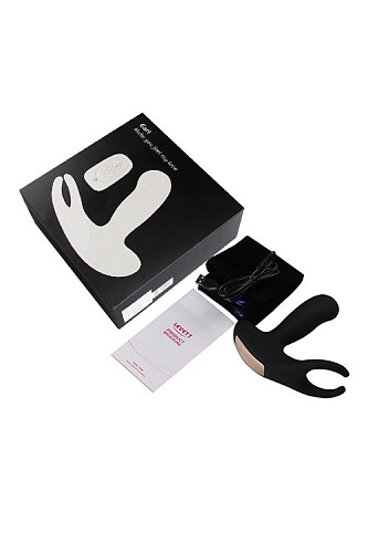 Стимулятор простаты с 2 моторами и пультом ДУ чёрного цвета Levett Earl 13036