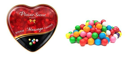 Массажная свеча с ароматом бубль-гума Plaisir Secret Bougie Massage Candle  826063