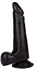 Чёрный фаллоимитатор с вытянутой головкой LOVETOY (А-Полимер) 405000 (17,8 см)