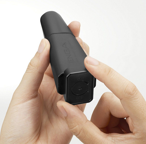 Чёрный мини-вибратор с гнущимся кончиком Tenga Delta TVV-001 (11,2 см)