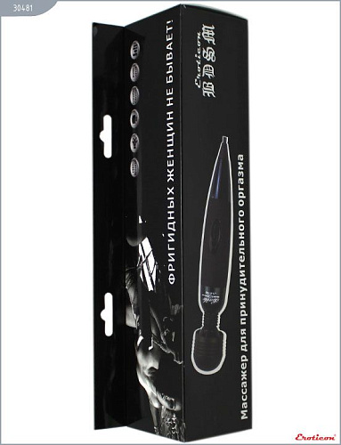 Чёрный вибратор-жезл Eroticon 30481 (25 см)