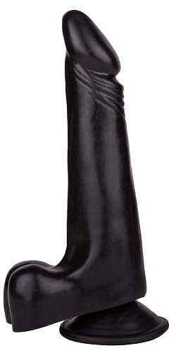 Чёрный фаллоимитатор с вытянутой головкой LOVETOY (А-Полимер) 405000 (17,8 см)