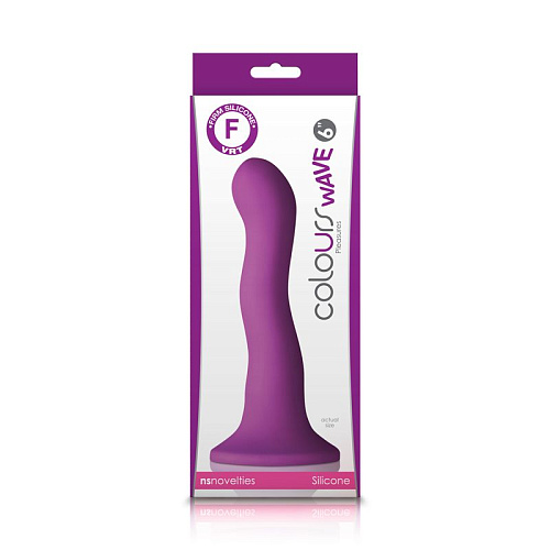 Фиолетовый изогнутый фаллоимитатор NS Novelties Colours Wave 6 Dildo NSN-0409-15