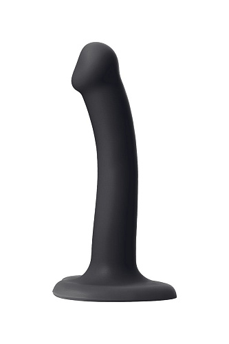 Чёрный фаллос на присоске Strap-on-me Silicone Bendable Dildo S 6013137 (17 см)