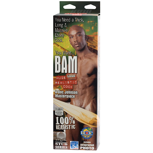 Коричневый фаллоимитатор Doc Johnson «Чернокожий Бэм» 8170-01-BX old (31 см)