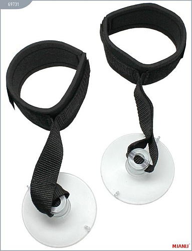 Чёрные неопреновые манжеты на присосках MJANU 69731