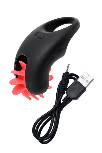 Чёрно-красное эрекционное виброкольцо Erotist 548003