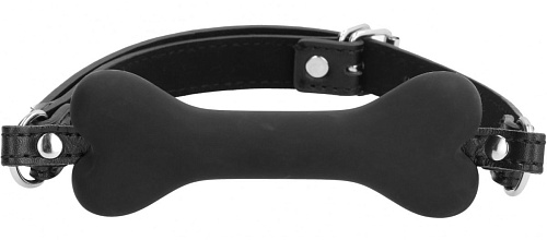 Чёрный кляп-косточка Shots Media BV Bone Gag OU265BLK