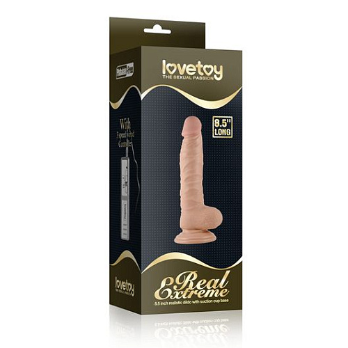 Вибратор на пульте управления телесного цвета Lovetoy Real Extreme Large 350041-1 (21,5 см)