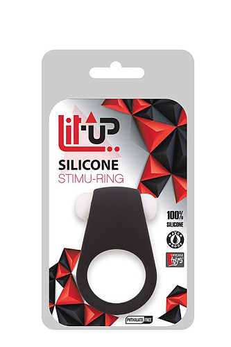 Чёрное эрекционное виброкольцо Dream Toys LIT-UP SILICONE STIMU RING 4 BLACK 21160