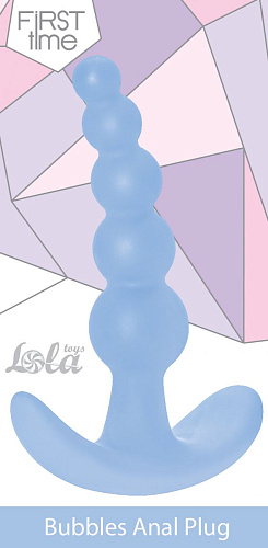 Голубая анальная пробка Lola toys Bubbles Anal Plug 5001-02lola (11,5 см)