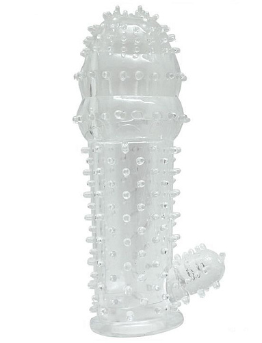 Прозрачная насадка с язычком Eroticon 30271 (12 см)