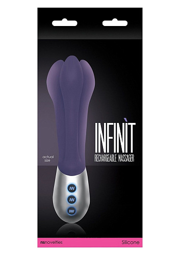 Фиолетовый вибратор с тремя гнущимися отростками NS Novelties Infinit NSN-0202-16 (20,3 см)