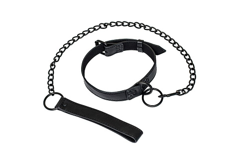Чёрный ошейник с поводком Lola toys Sin 1086-01lola